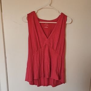 Banana Republic Malibu Tee V-Neck Tank Top - Hot Pink